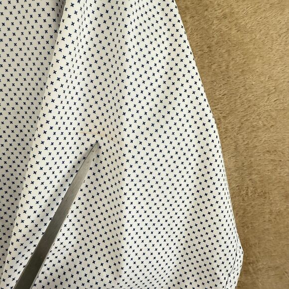 Topman Shirt Mens L White Stretch Slim Long Sleeve Button Down Business Casual - Picture 10 of 14